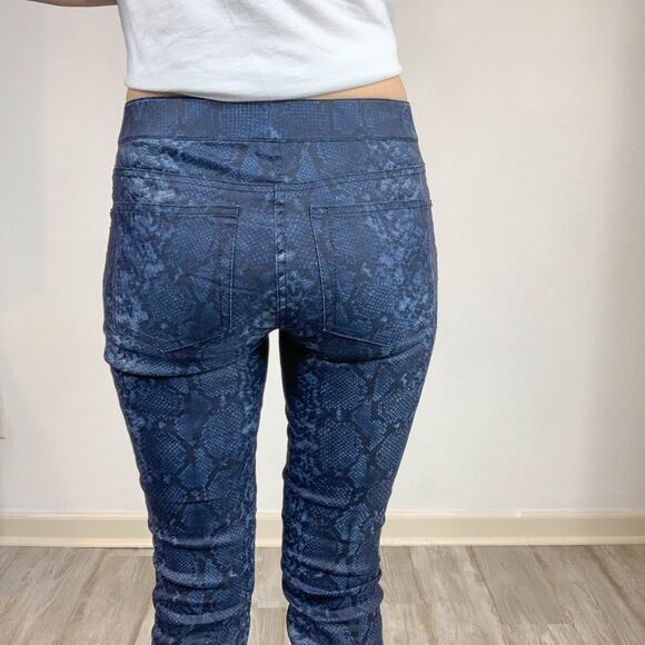 ELIE TAHARI python print pants low rise skinny leg blue y2k club kid 2467 - Picture 8 of 13